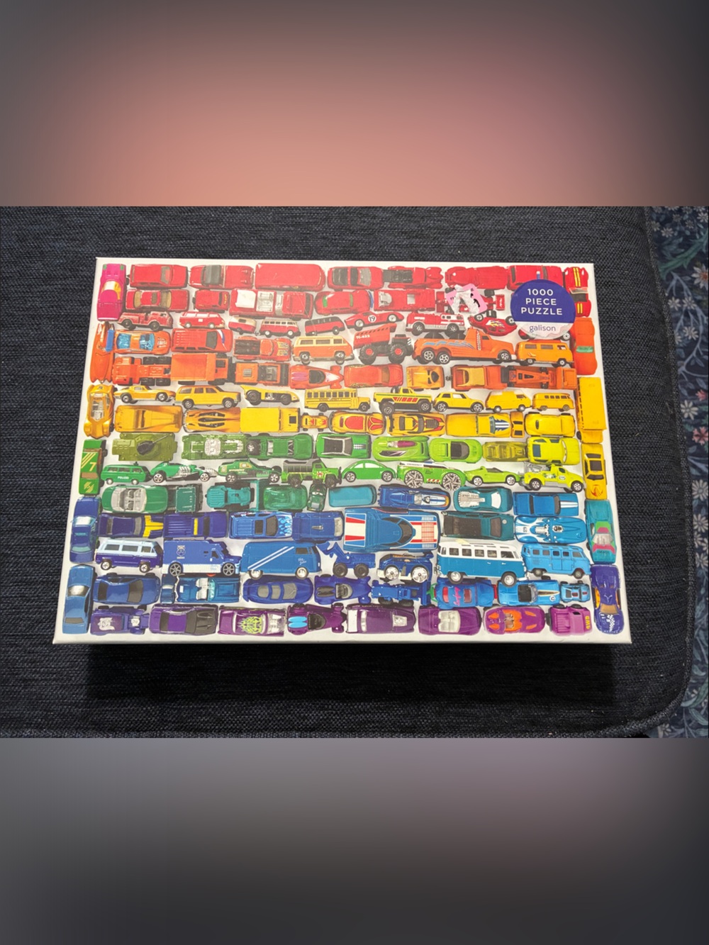 Galison 1000-Piece Rainbow Cars Puzzle - Colorful Vehicles Jigsaw